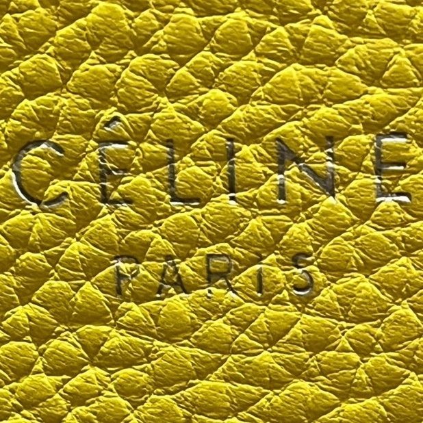 【美收精品】celine黃色冏臉手提包 4-862-19