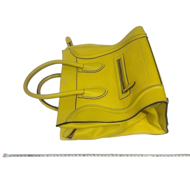 【美收精品】celine黃色冏臉手提包 4-862-26