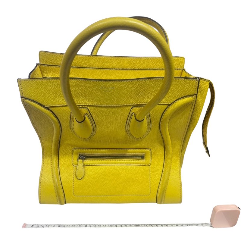 【美收精品】celine黃色冏臉手提包 4-862-28