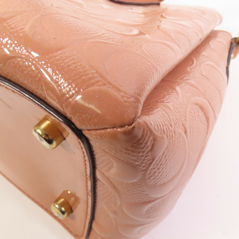 COACH 漆皮皮革2way Chain Shoulder Bag金扣手挽肩背兩用袋-10