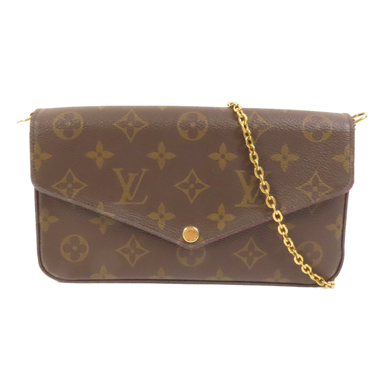 LOUIS VUITTON Monogram Pochette Felicie金扣鏈帶肩背袋-0