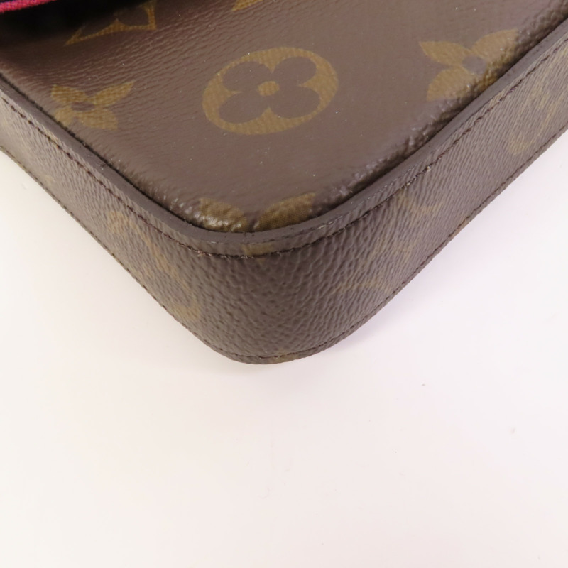 LOUIS VUITTON Monogram Pochette Felicie金扣鏈帶肩背袋-14