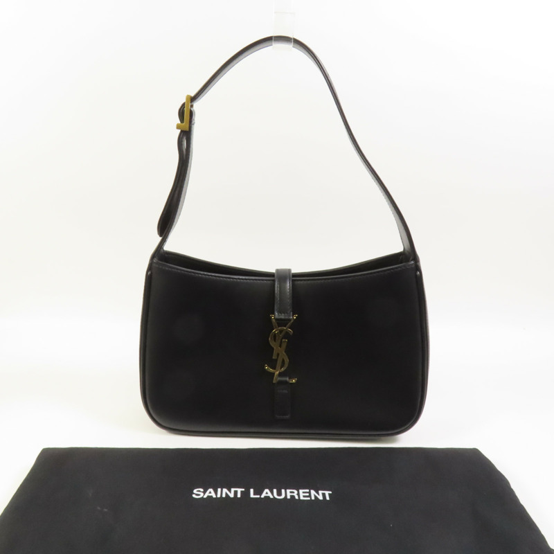 SAINT LAURENT 牛皮皮革Le 5 a 7 Hobo金扣肩背袋-11