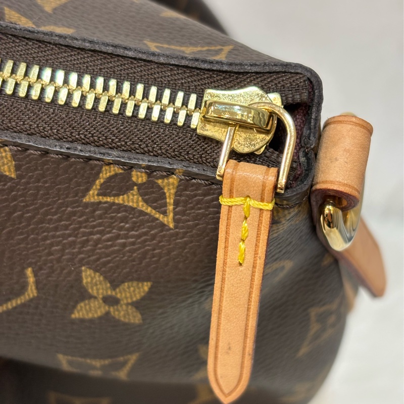 LV M48814 原花字紋老花 拉鍊 手提包肩背包斜背包側背包兩用包水餃包元寶包-10