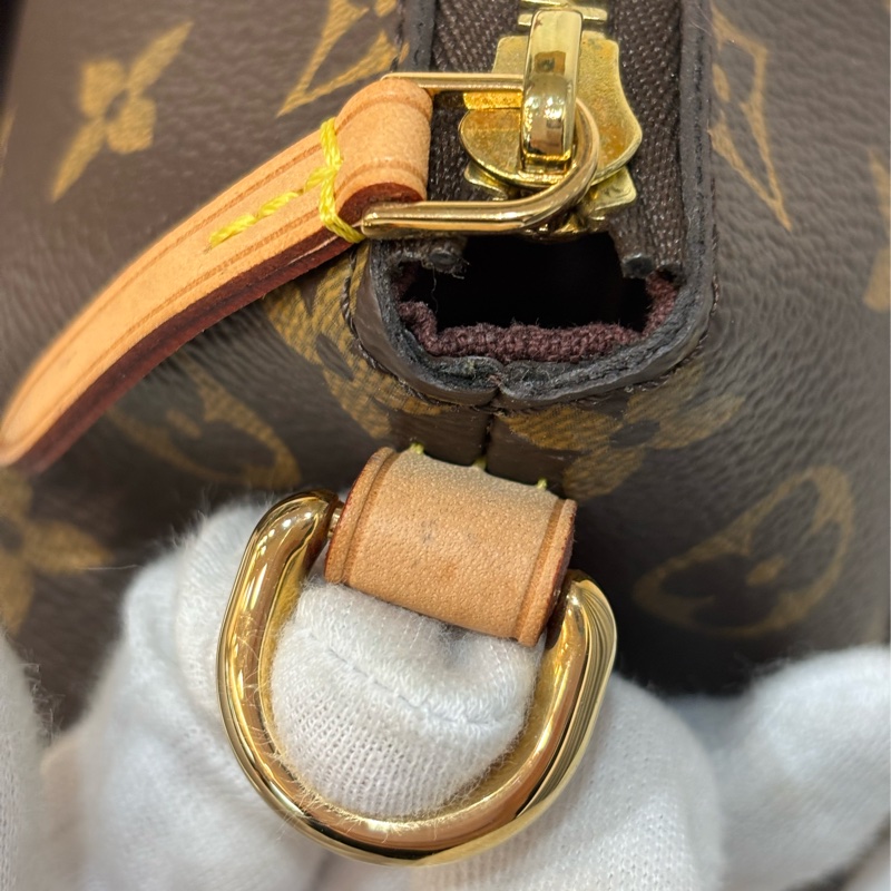 LV M48814 原花字紋老花 拉鍊 手提包肩背包斜背包側背包兩用包水餃包元寶包-11