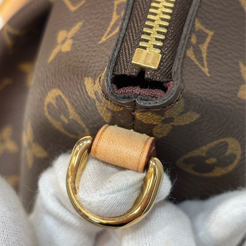 LV M48814 原花字紋老花 拉鍊 手提包肩背包斜背包側背包兩用包水餃包元寶包-12