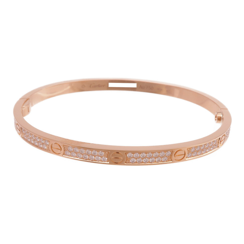 CARTIER 18K玫瑰金Love Bracelet Small Model Full Diamonds鑽石手鐲Cartier#16-0