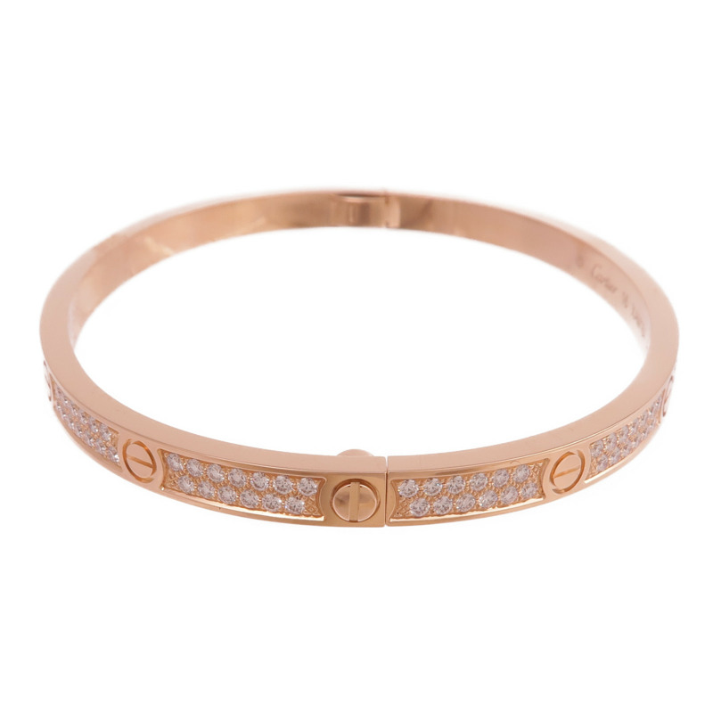 CARTIER 18K玫瑰金Love Bracelet Small Model Full Diamonds鑽石手鐲Cartier#16-1