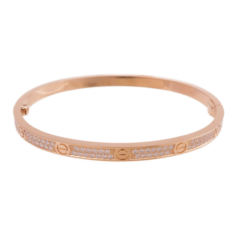 CARTIER 18K玫瑰金Love Bracelet Small Model Full Diamonds鑽石手鐲Cartier#16-2