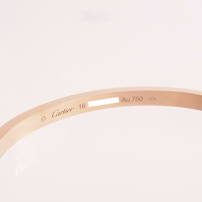 CARTIER 18K玫瑰金Love Bracelet Small Model Full Diamonds鑽石手鐲Cartier#16-4