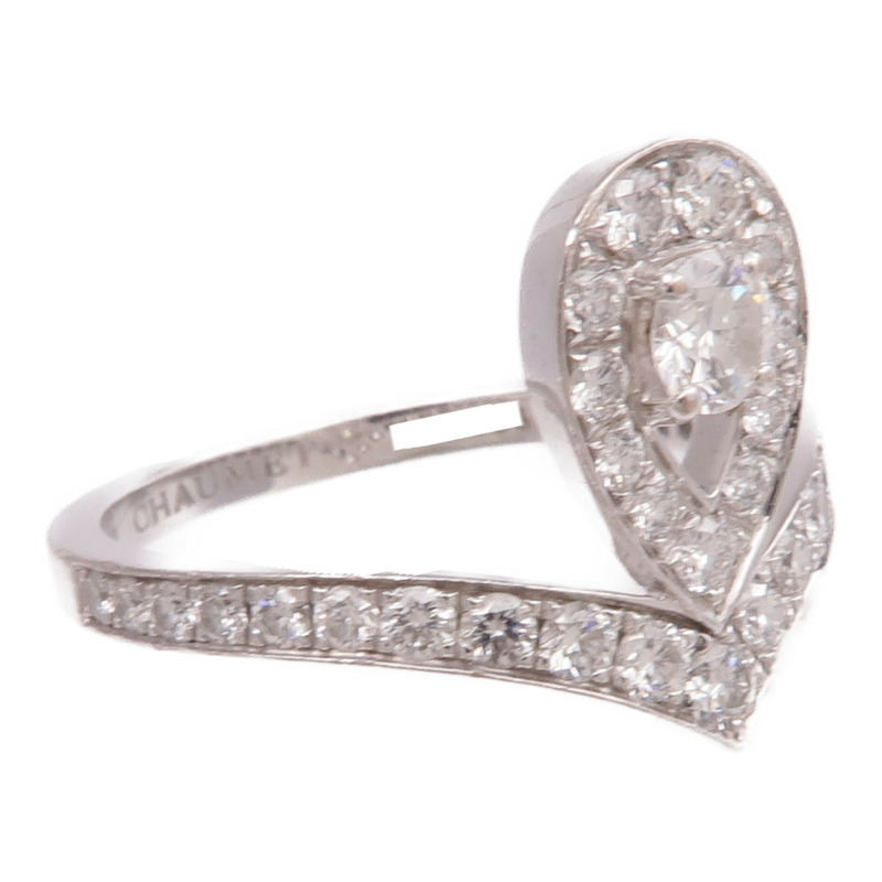 Chaumet 18K白金Josephine Aigrette Ring鑽石戒指Chaumet#52/US#6-3