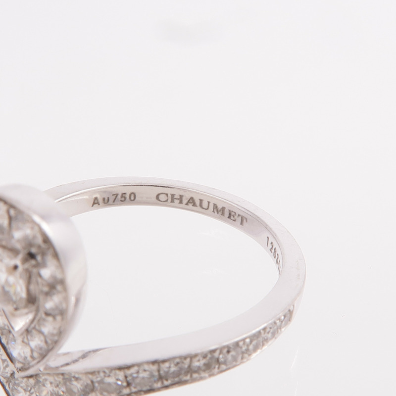 Chaumet 18K白金Josephine Aigrette Ring鑽石戒指Chaumet#52/US#6-4