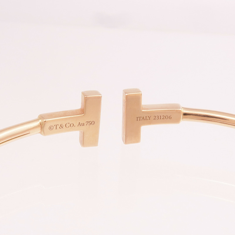 TIFFANY＆CO 18K玫瑰金T Wire Bracelet手鐲-5