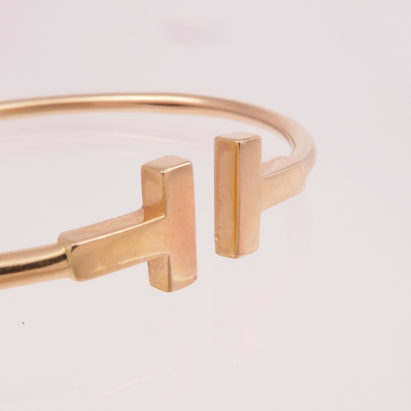 TIFFANY＆CO 18K玫瑰金T Wire Bracelet手鐲-6