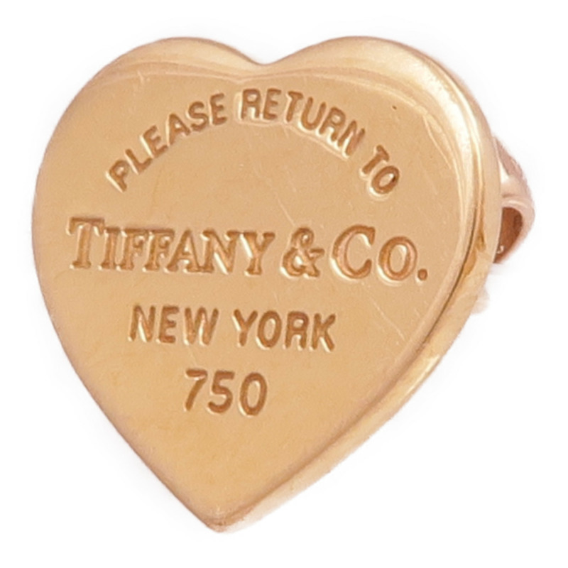 TIFFANY&CO 18K玫瑰金Heart Tag Stud Earrings耳環-2
