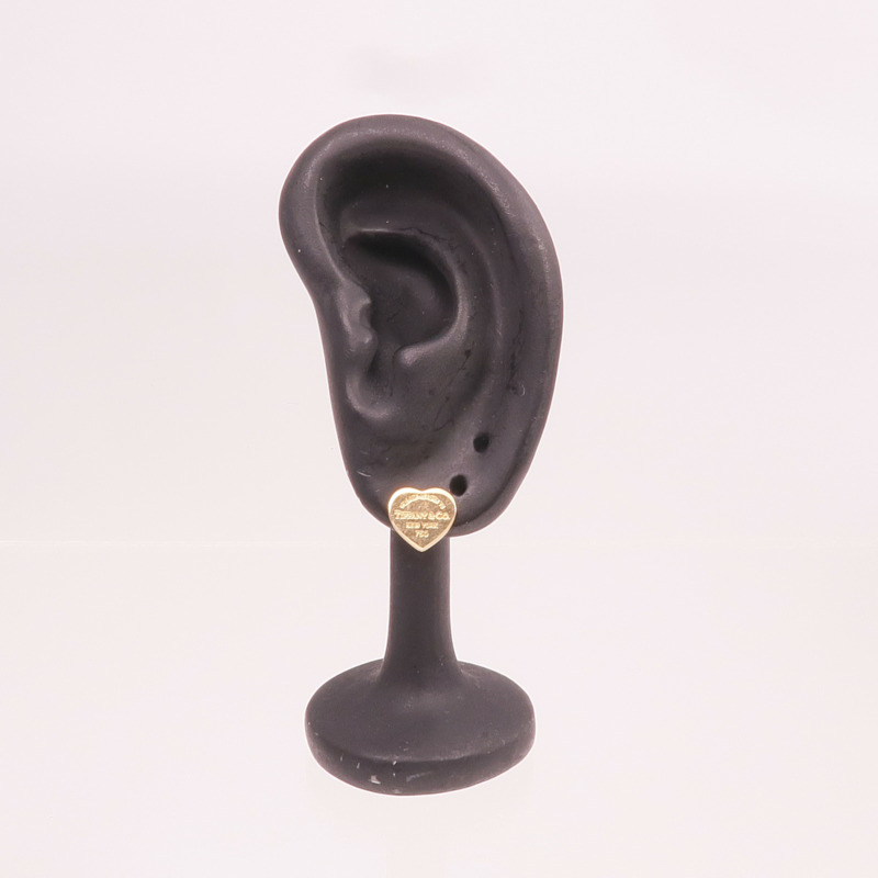 TIFFANY&CO 18K玫瑰金Heart Tag Stud Earrings耳環-6