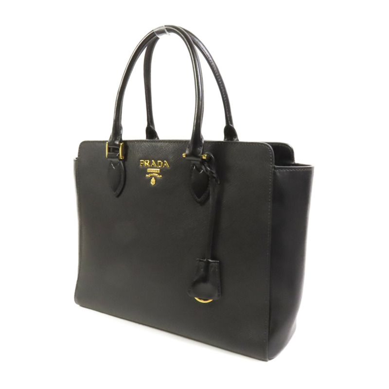PRADA 牛皮皮革Shoulder Bag金扣手挽肩背兩用袋-2