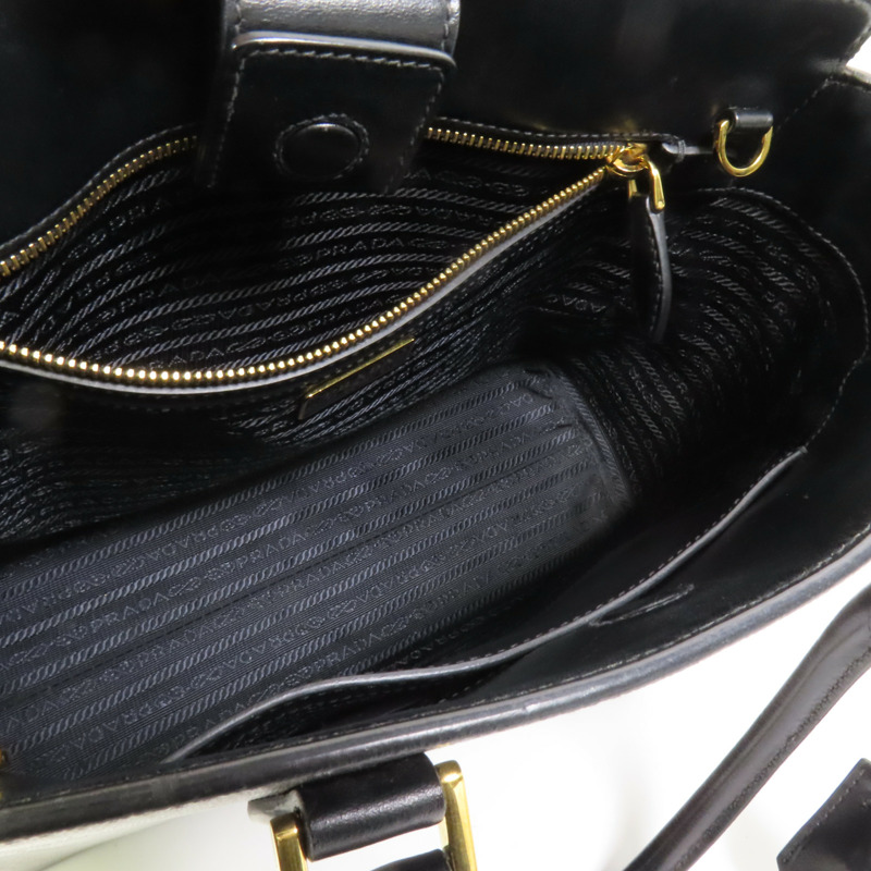 PRADA 牛皮皮革Shoulder Bag金扣手挽肩背兩用袋-5