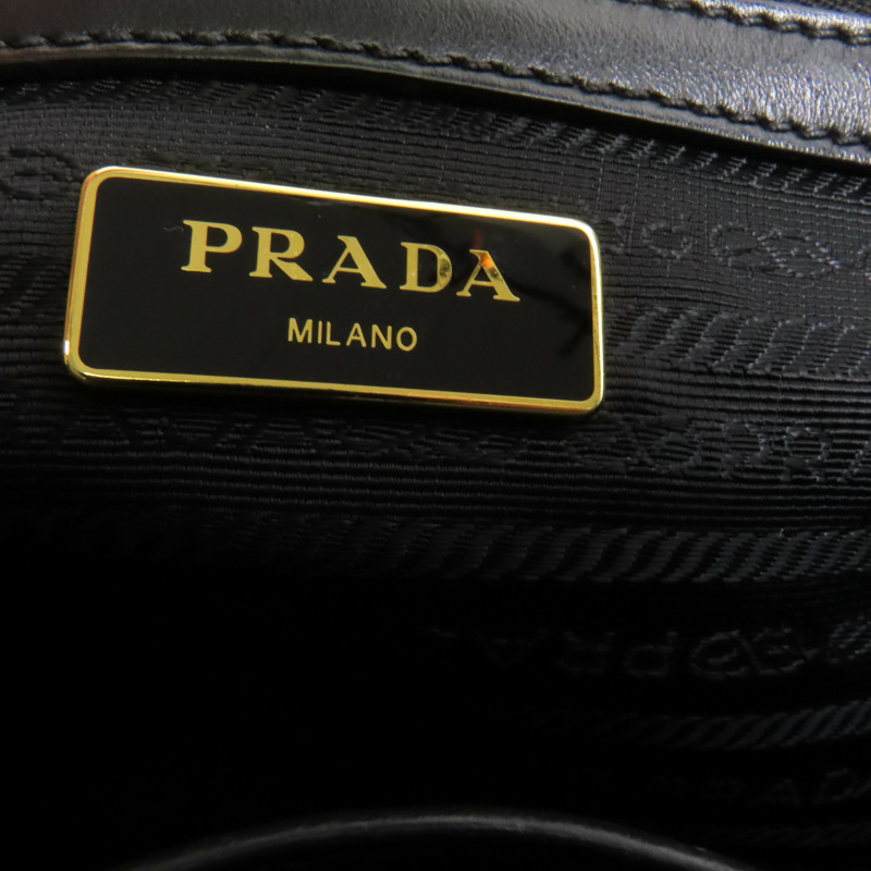 PRADA 牛皮皮革Shoulder Bag金扣手挽肩背兩用袋-10