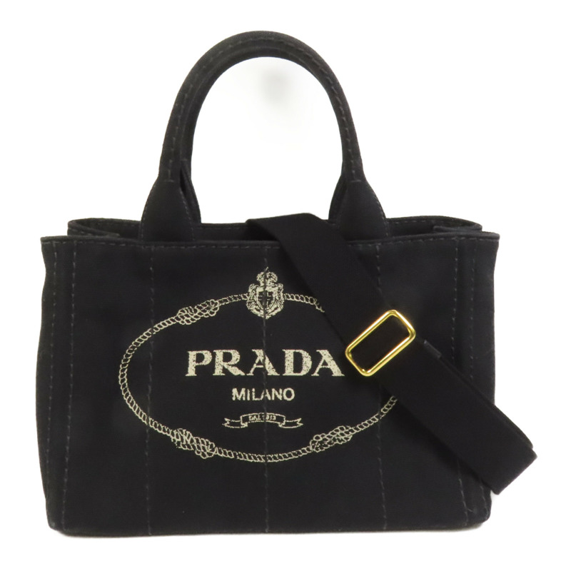 PRADA 帆布2 Way Shoulder Bag金扣手挽肩背兩用袋-0