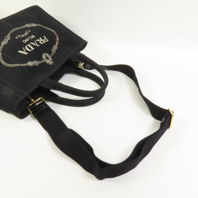 PRADA 帆布2 Way Shoulder Bag金扣手挽肩背兩用袋-4