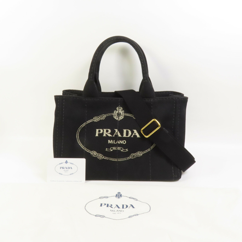 PRADA 帆布2 Way Shoulder Bag金扣手挽肩背兩用袋-9