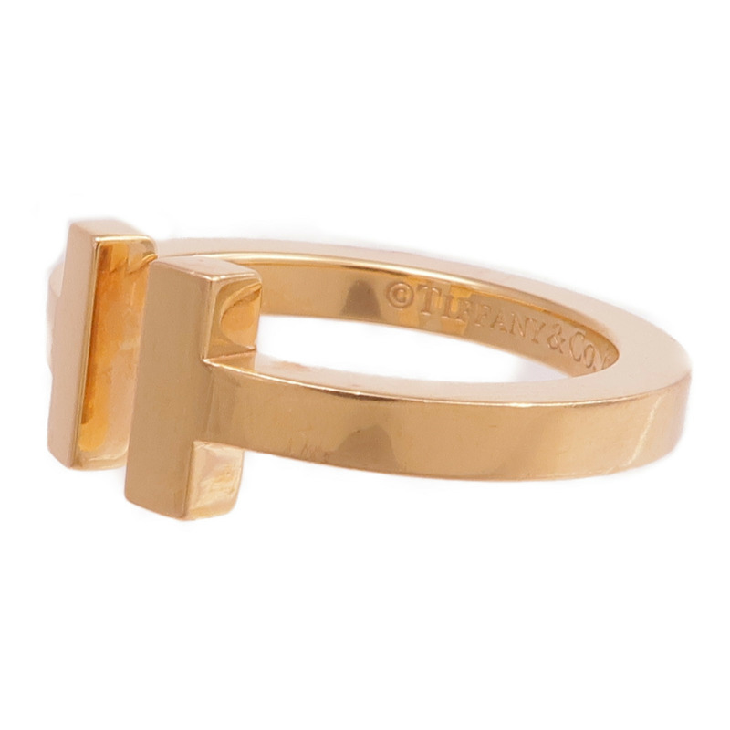 TIFFANY&CO 18K玫瑰金T Wire Ring戒指US#6-2