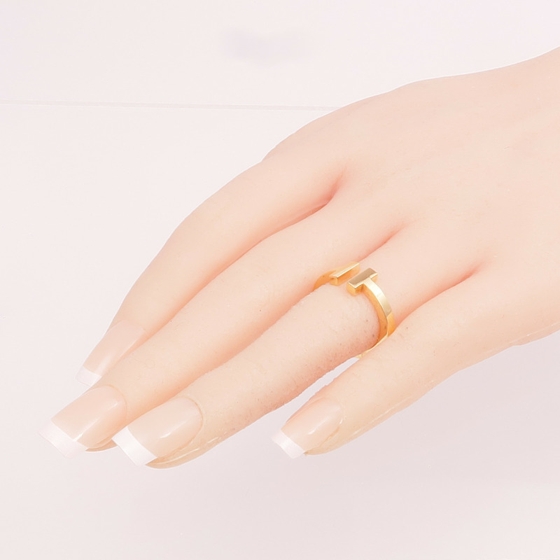 TIFFANY&CO 18K玫瑰金T Wire Ring戒指US#6-6