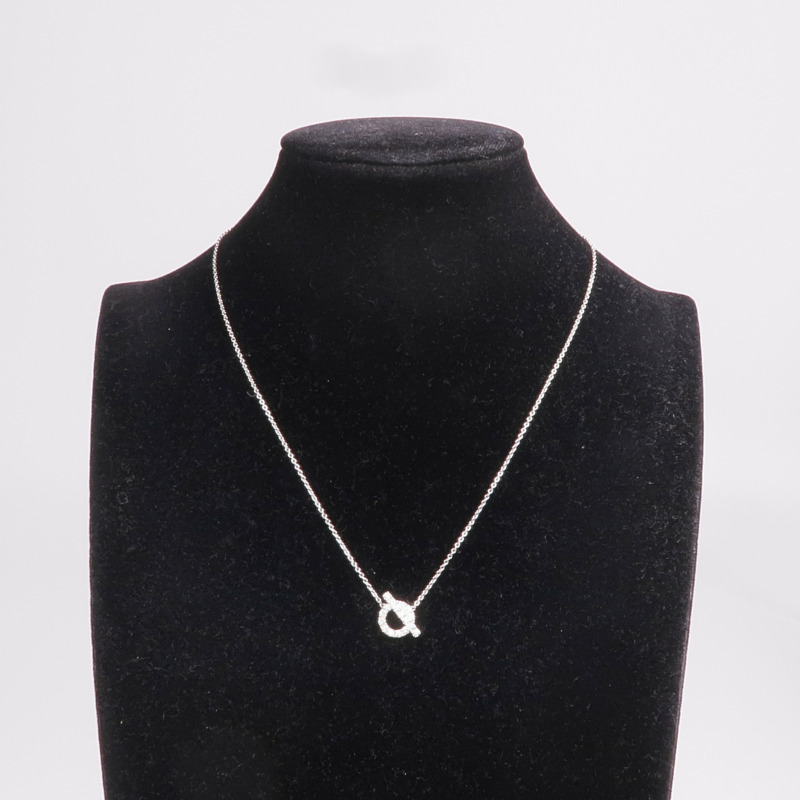 HERMES 18K白金Finesse Pendant鑽石項鍊-8