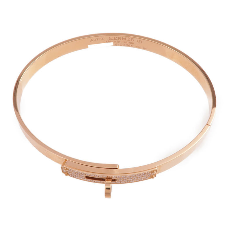 HERMES 18K玫瑰金Kelly Diamond Bracelet鑽石手鐲-3