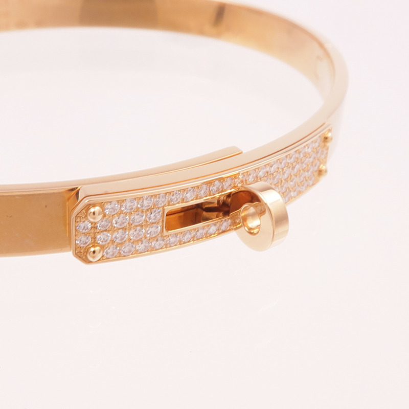 HERMES 18K玫瑰金Kelly Diamond Bracelet鑽石手鐲-5