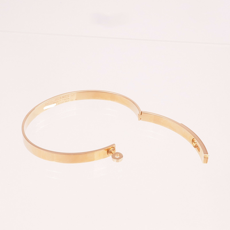 HERMES 18K玫瑰金Kelly Diamond Bracelet鑽石手鐲-7
