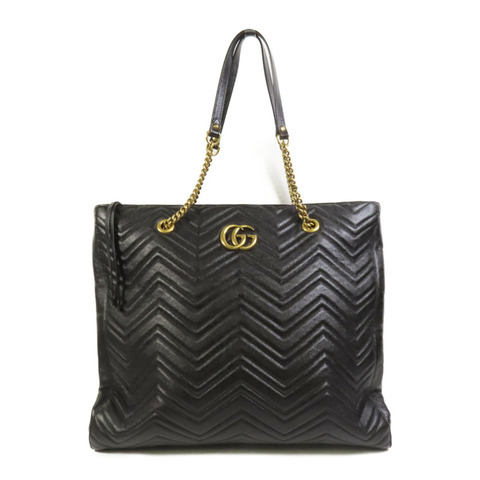 GUCCI 牛皮皮革GG Marmont Tote Bag金扣鏈帶手挽袋