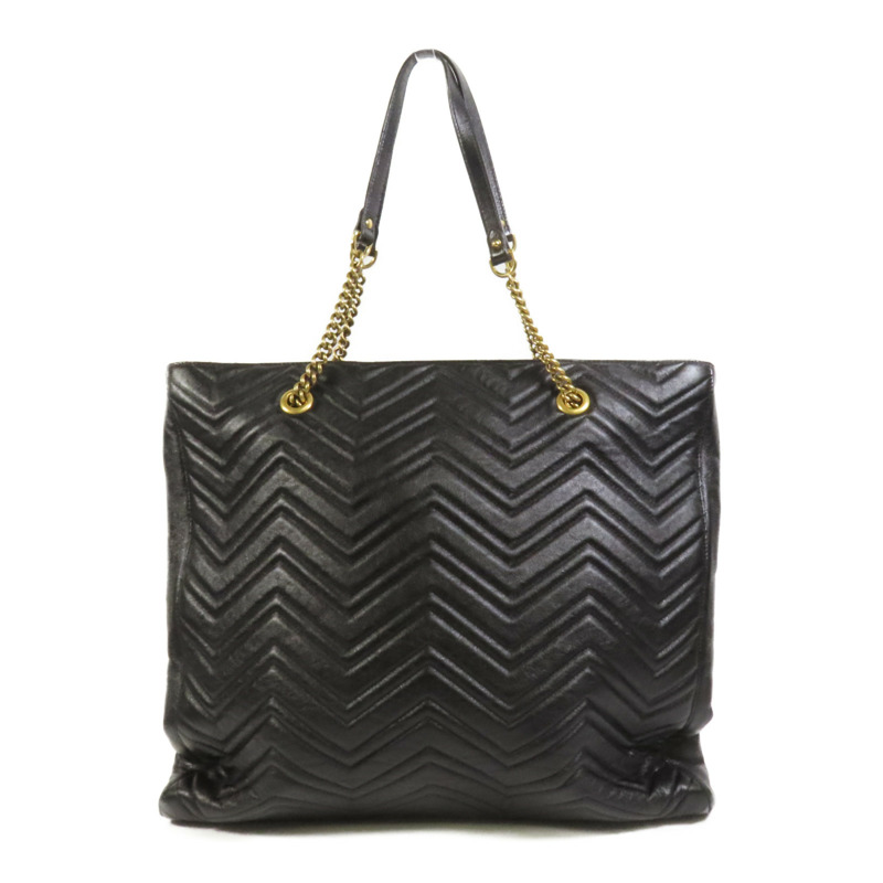 GUCCI 牛皮皮革GG Marmont Tote Bag金扣鏈帶手挽袋-1