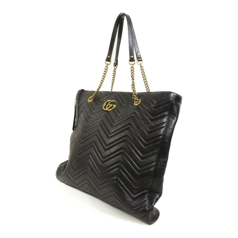 GUCCI 牛皮皮革GG Marmont Tote Bag金扣鏈帶手挽袋-2