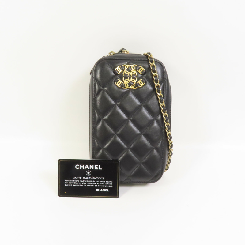 CHANEL 羊皮皮革Shoulder Bag金扣鏈帶肩背袋-10