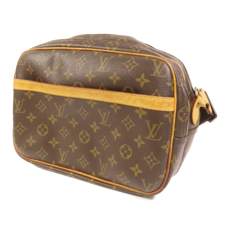LOUIS VUITTON Monogram Reporter PM金扣肩背袋棕色-2