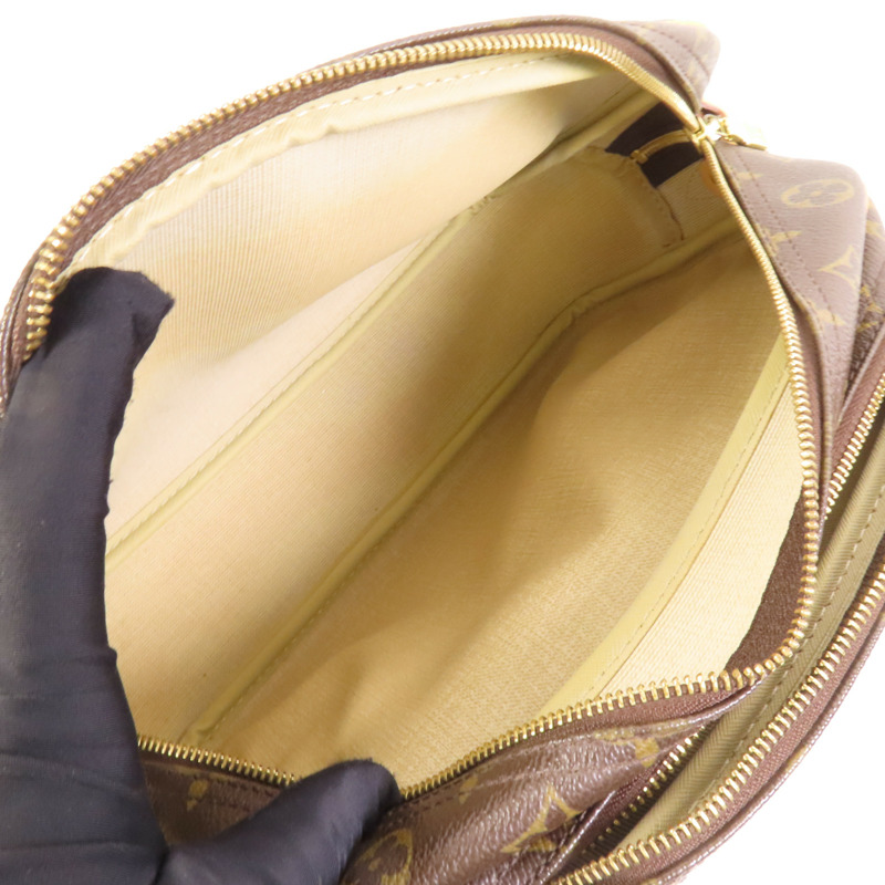 LOUIS VUITTON Monogram Reporter PM金扣肩背袋棕色-4