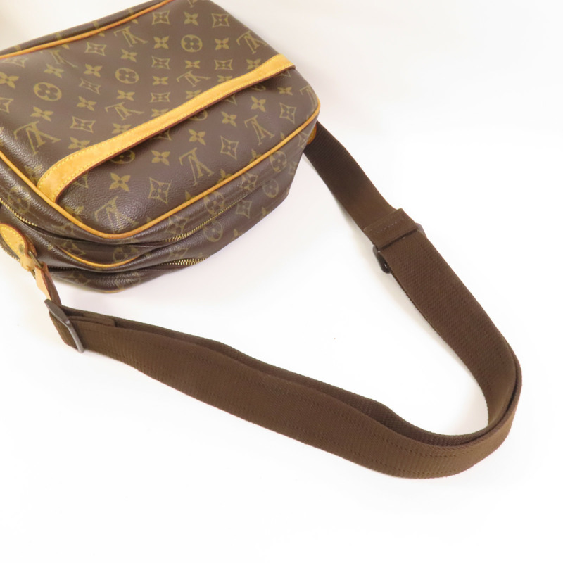 LOUIS VUITTON Monogram Reporter PM金扣肩背袋棕色-5