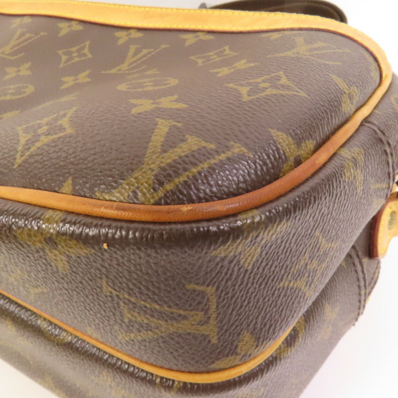 LOUIS VUITTON Monogram Reporter PM金扣肩背袋棕色-11