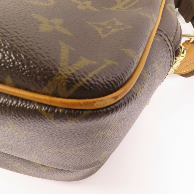 LOUIS VUITTON Monogram Reporter PM金扣肩背袋棕色-12