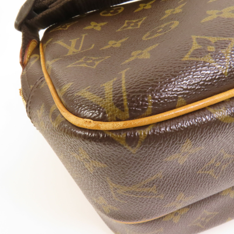 LOUIS VUITTON Monogram Reporter PM金扣肩背袋棕色-13