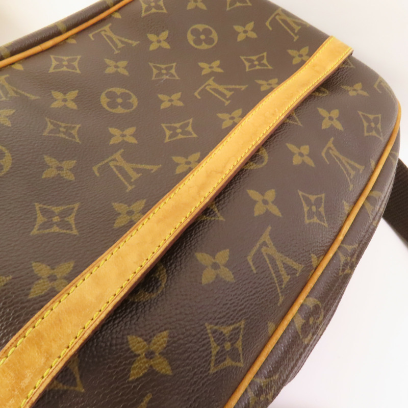 LOUIS VUITTON Monogram Reporter PM金扣肩背袋棕色-14