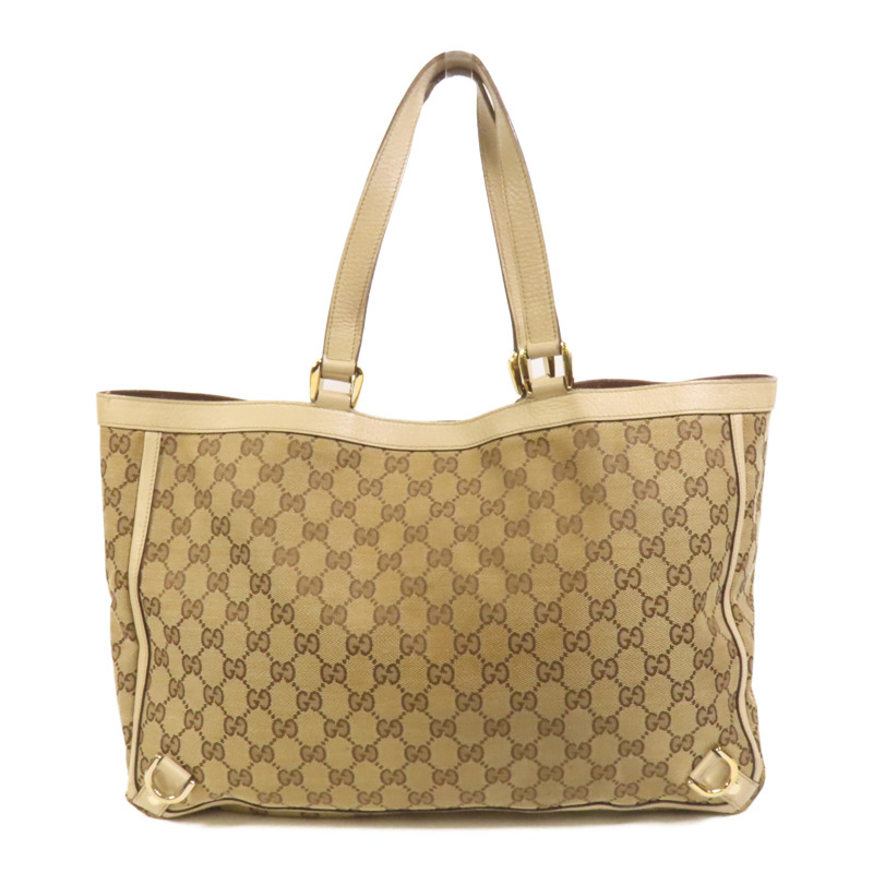GUCCI 帆布Abbey Tote金扣手挽袋-1