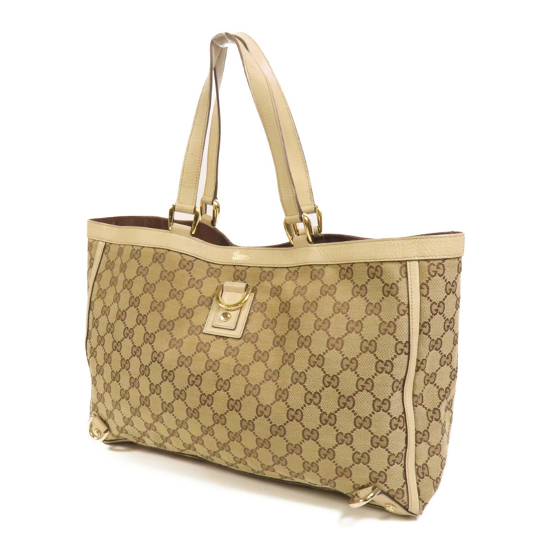 GUCCI 帆布Abbey Tote金扣手挽袋-2