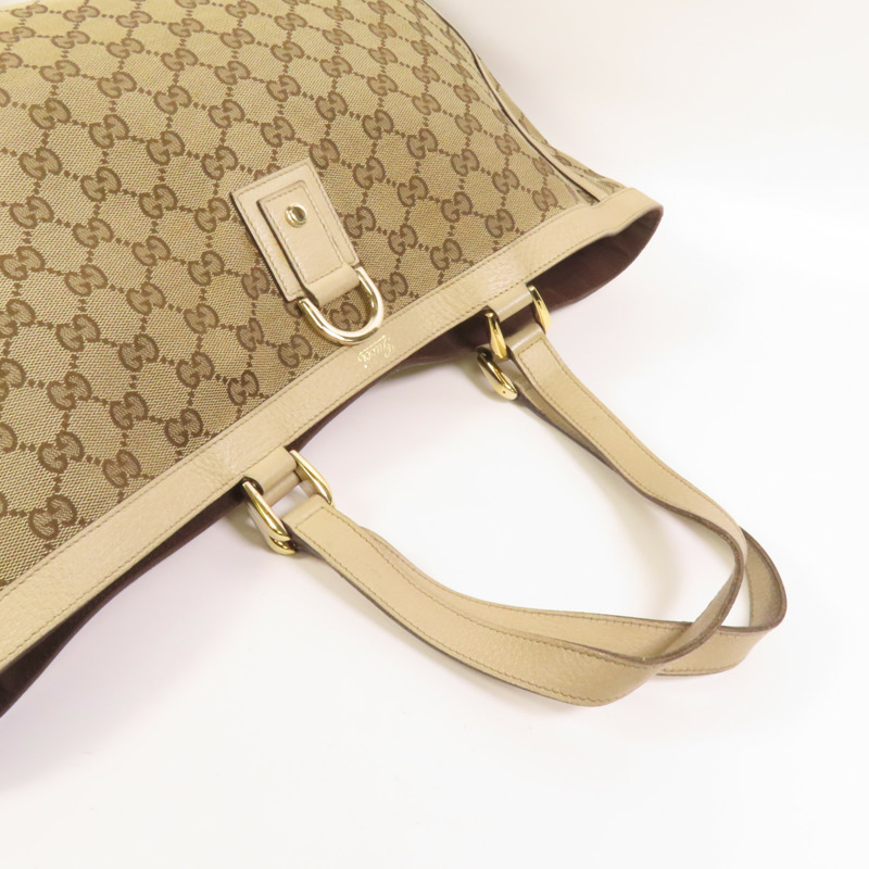 GUCCI 帆布Abbey Tote金扣手挽袋-4