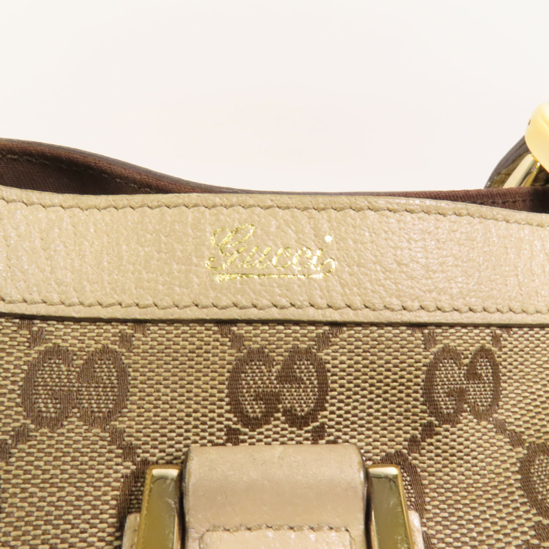GUCCI 帆布Abbey Tote金扣手挽袋-5