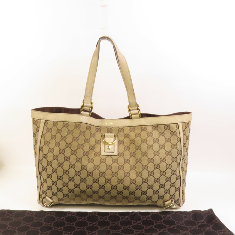 GUCCI 帆布Abbey Tote金扣手挽袋-10