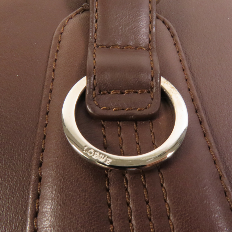 LOEWE 牛皮皮革Handbag銀扣手挽袋-6