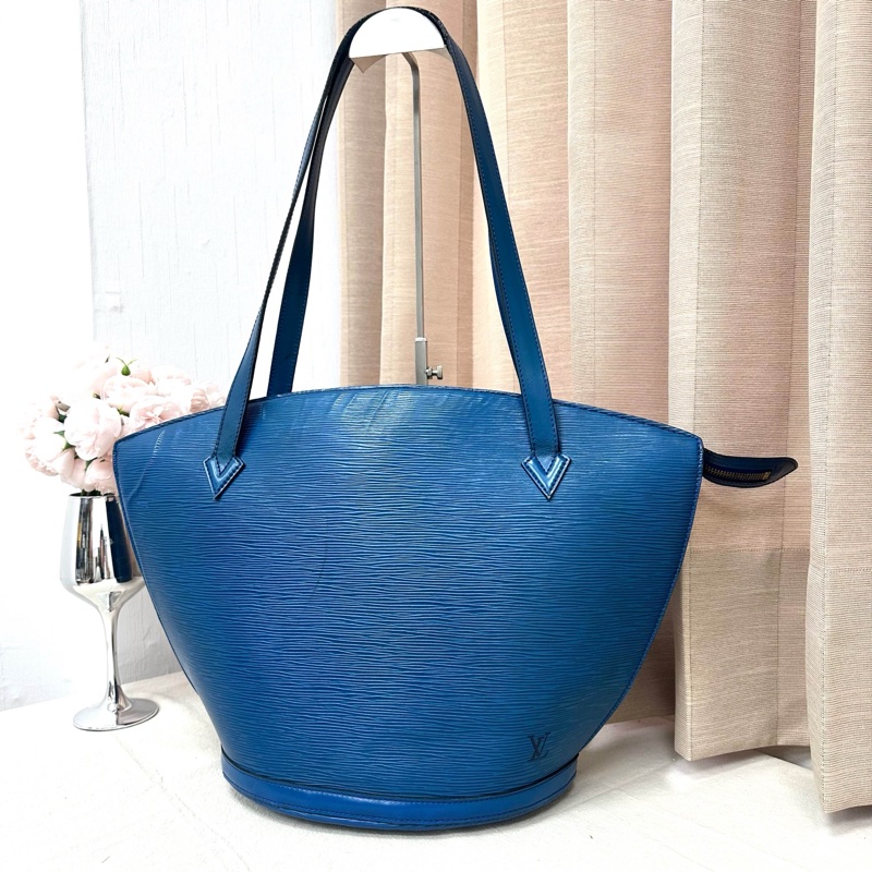 「特價優惠 」Louis Vuitton 路易威登LV Epi水波紋藍色托特包 手提 側背 中古 vintage-1
